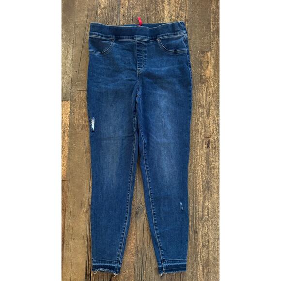 Spanx Distressed Ankle Skinny Pull-On Jeans Size XL - Picture 2 of 8